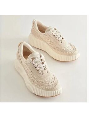 Dolce Vita Cream Woven Platform Sneakers